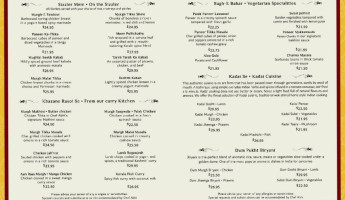 Chef Abhi's Classic Indian Cuisine menu