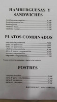 Tonchas menu