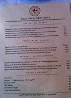 Sbandati Trattoria menu