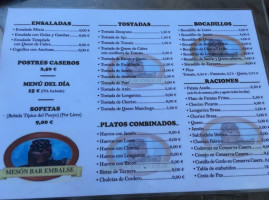 El Embalse menu