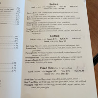 Veggie Thai Cafe menu