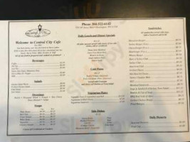 Central City Cafe menu