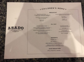 Asado Seafood Grill menu