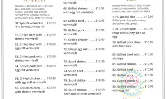 Vietnamese Noodles Of Mequon menu