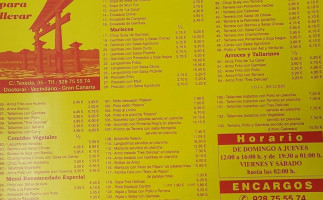 Palacio Chino menu