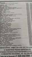 Sabor Italiano menu