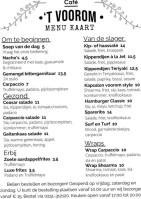 Café 't Voorom menu