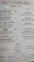 Salt + Charcoal menu