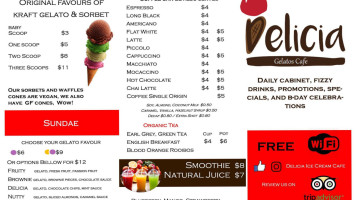 Delicia All Day Cafe And Gelatos menu