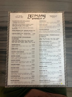 Bombay Beach menu