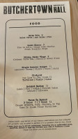 Butchertown Hall menu