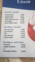 Merendero Pedro Medrano menu