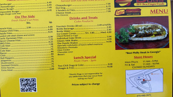 Dazzle Dogs Plus menu