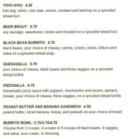 Berrybrook Farm Natural Food menu