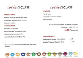 Espacio San Juan De La Cruz menu