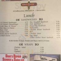 Mulberry Street Cafe menu