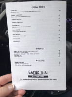 Eating Thai menu