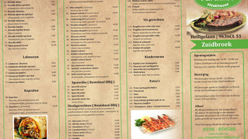 Paradiso Zuidbroek menu