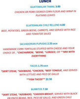 La Guatemalteca menu