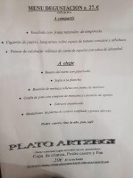 Artzegi menu