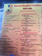 Kuesan Uyghur Cuisine menu