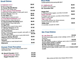 Korean Fusion Bbq menu