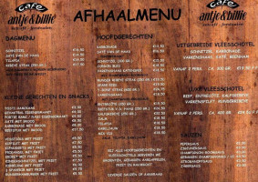 Pub Antje En Billie menu