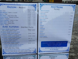 Antzarrak menu