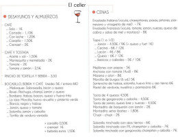 El Celler menu