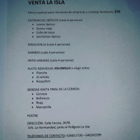 Venta La Isla menu