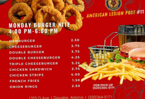 American Legion menu