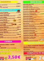 Pub Sala Tibidabo menu