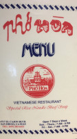 Phở Hòa menu