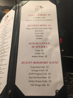 Zelda's 750 West menu