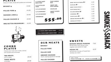 Smoke Shack menu