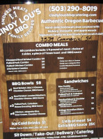 Cindy Lou's Bbq Catering menu