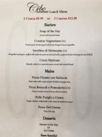 Cibo menu