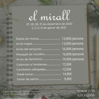 El Mirall menu