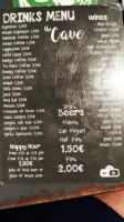 The Cave Lounge Cafe menu