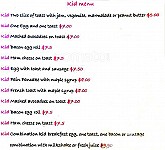 Counting Sheep Corner menu