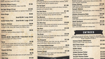 The Hot Spot Bbq Grill menu