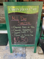 The Green Bean Cafe menu