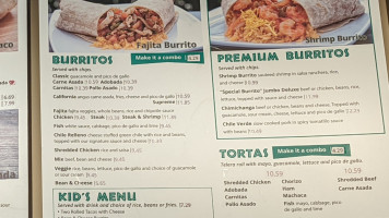 Sombrero Mexican Food menu