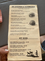 The PIT Bar-B-Q menu