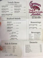 Granny's Fresh Seafood Crabs menu