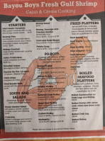 Bayou Boys menu