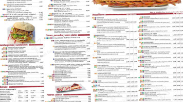 Bocadillón menu