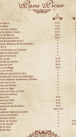 Casa Pedro menu