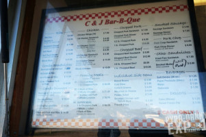 C&j's -b-que menu