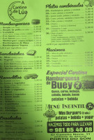 A Cantina Da Lúa menu